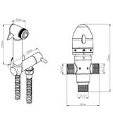 Astini Chrome Round Chrome Thermostatic Valve & Douche with Diverter Kit TIS0014