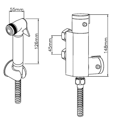 Astini Chrome Round Chrome Thermostatic Valve & Douche with Diverter Kit