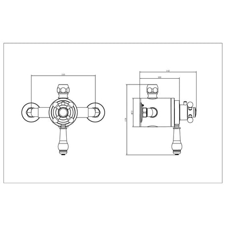 Astini Tenby Chrome Traditional Exposed Concentric Thermostatic Mixer Valve