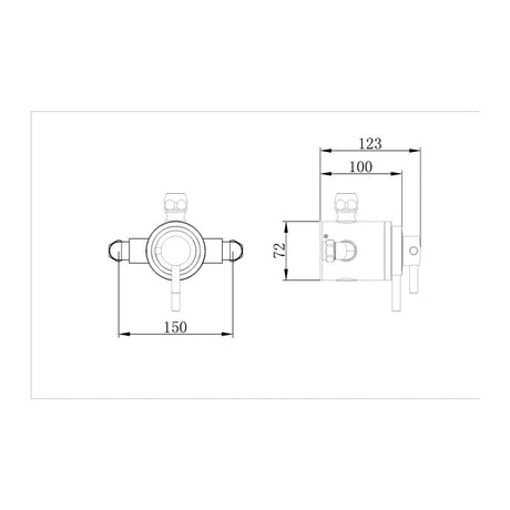Astini Conwy Chrome Exposed Concentric Thermostatic Mixer Valve