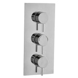 Astini Chrome Round Concealed Thermostatic 3 Lever 2 Way Shower Valve