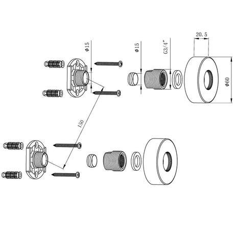Astini Chrome Round Easy-Fit Shower Kit
