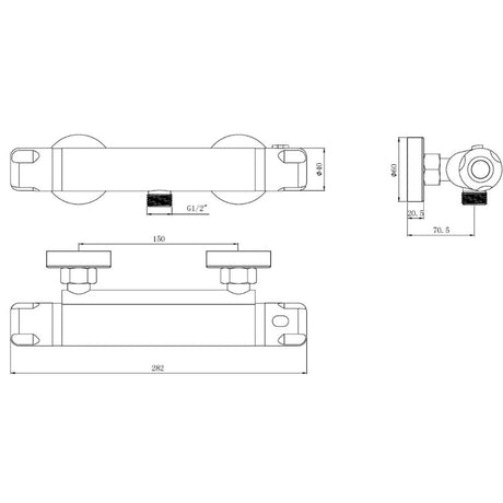 Astini Chrome Low Pressure High Flow Shower Bar Valve & Easy Fit Kit