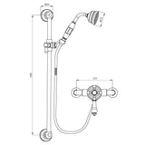Astini Tenby Chrome Traditional Riser Shower Kit