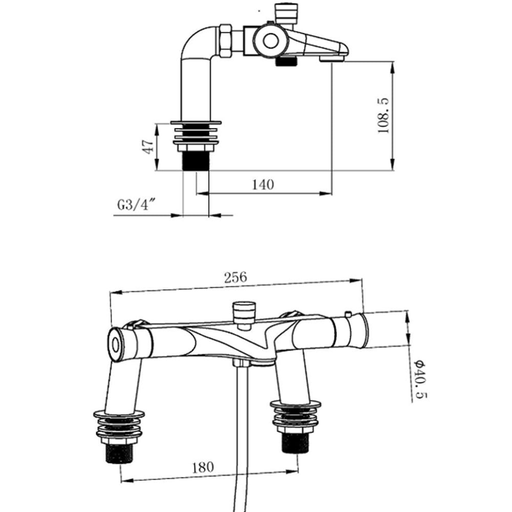 Astini Chrome Thermostatic Bath Shower Mixer with Wall or Bath Legs