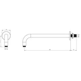 Astini Chrome Round Wall Mounted Arm 345mm