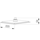 Astini Chrome Square Fixed Overhead Shower Head 200mm