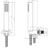 Astini Vellamo Chrome Square Shower Outlet Elbow with Bracket, Hose & Handset