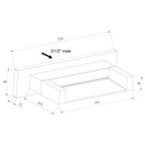 Astini Chrome Square Long Modern Waterfall Bath Spout