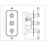 Astini Tenby Chrome Traditional Triple Concealed Thermostatic Shower Valve