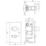 Astini Chrome Round Thermostatic Concealed 1 Outlet Push Button Shower Valve