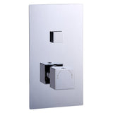 Astini Chrome Square Thermostatic Concealed 1 Outlet Push Button Shower Valve