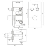 Astini Chrome Round Thermostatic Concealed 2 Outlet Push Button Shower Valve