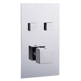 Astini Chrome Square Thermostatic Concealed 2 Outlet Push Button Shower Valve