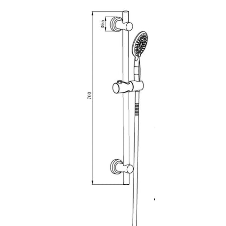 Astini Orca Black Retro Fit Adjustable Riser Shower Slide Rail Kit