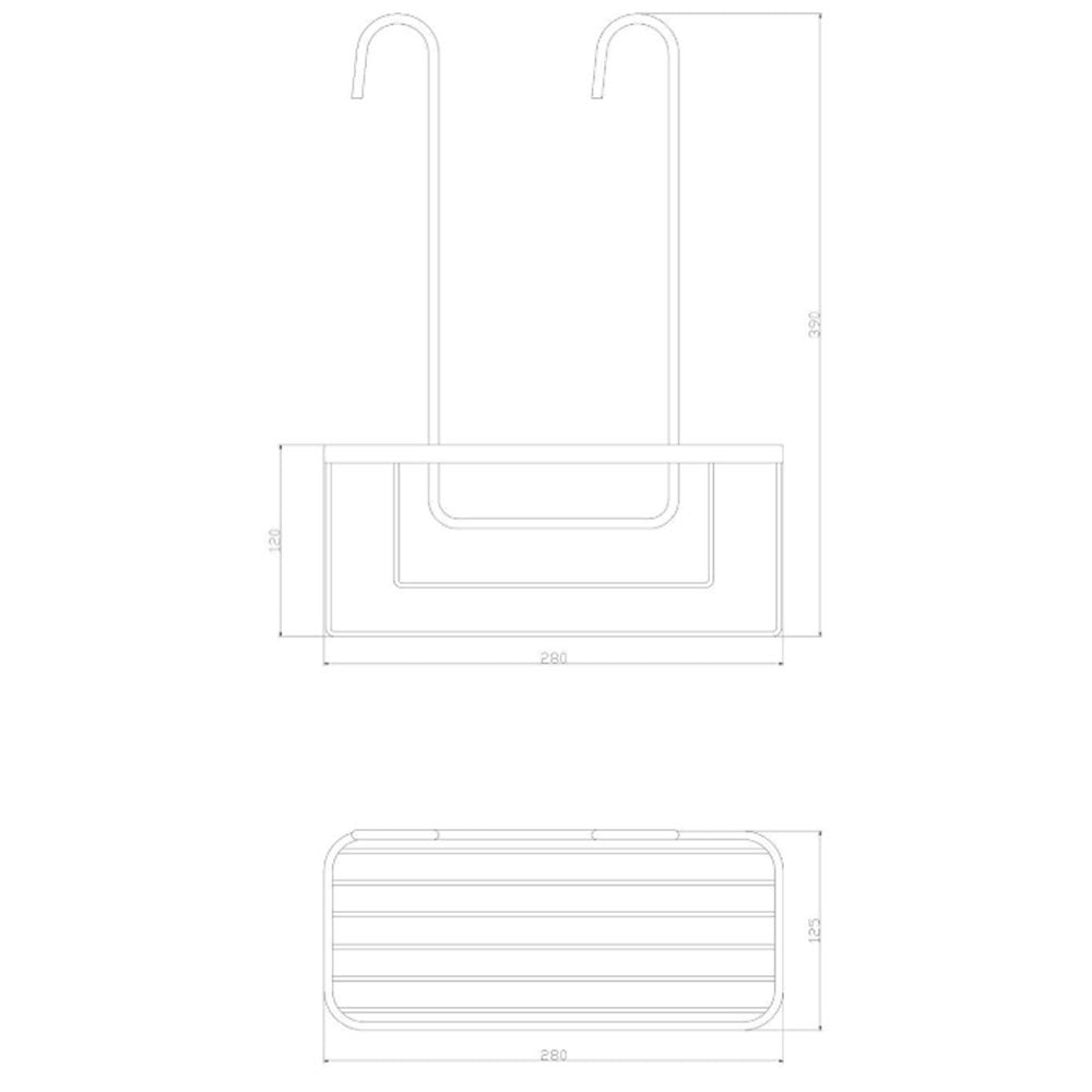 Astini Chrome Rectangle Shower Valve Basket Caddy