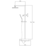 Astini Chrome Square Thermostatic Mixer Bar Valve Shower Kit & Head