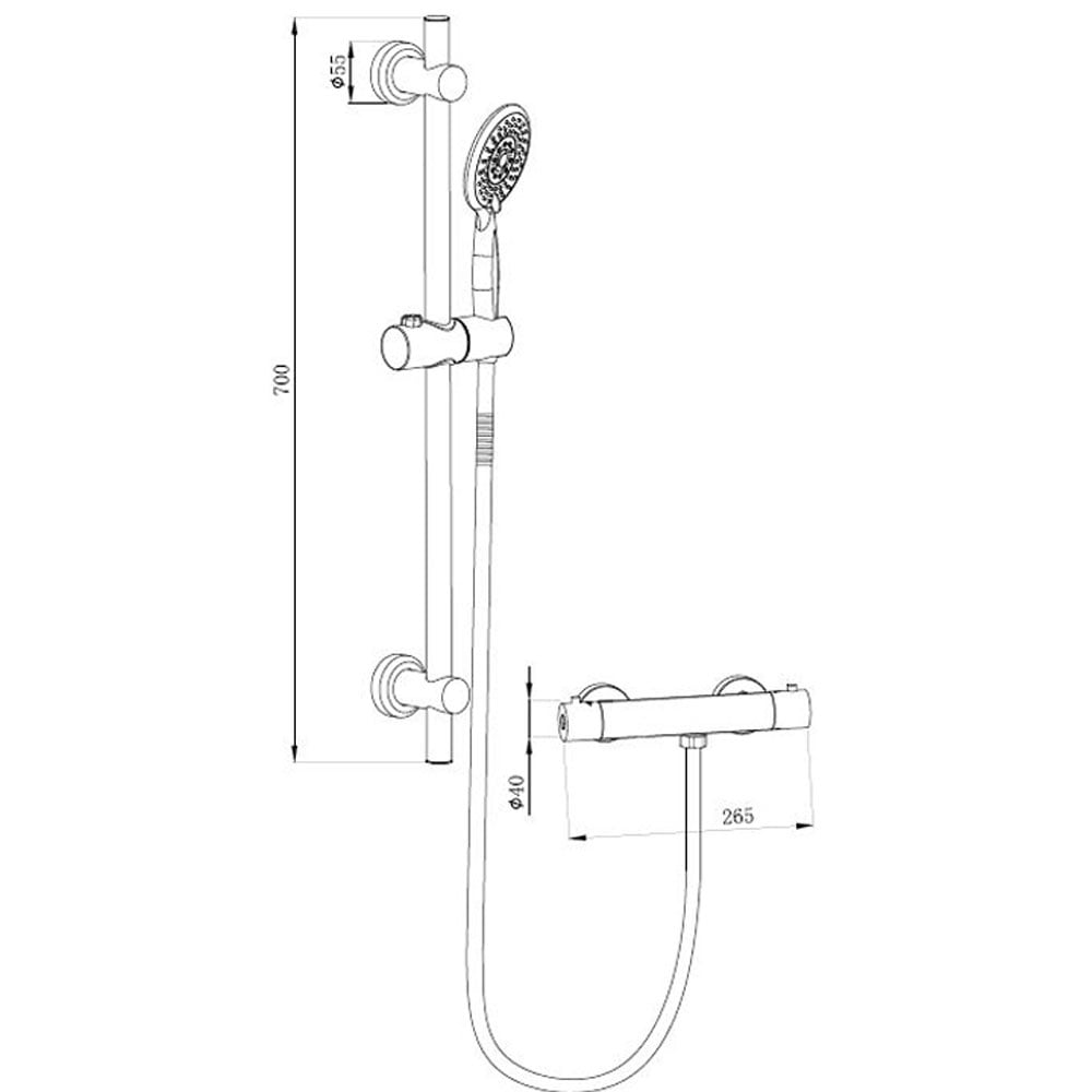 Astini Snowdon Chrome Cool Touch Bar Valve & Riser Kit