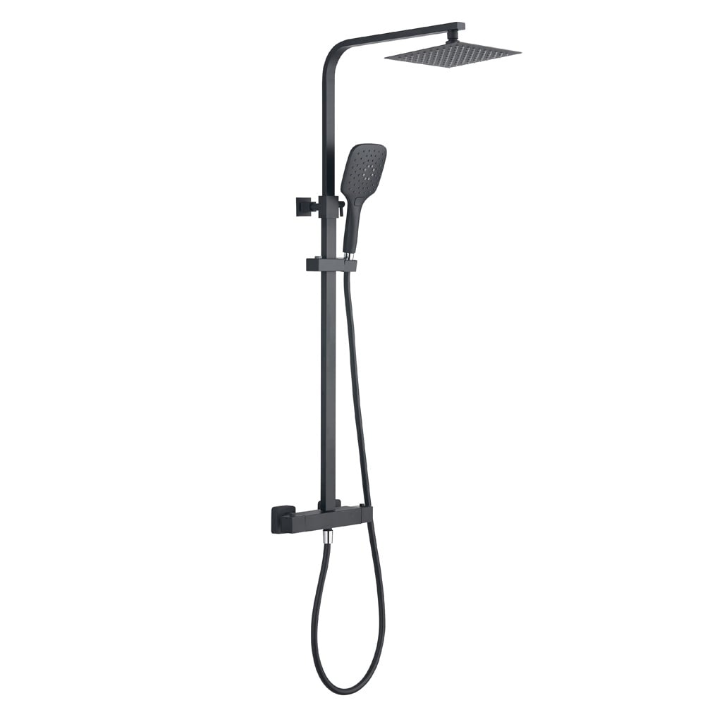 Astini Orca Black Premium Square Shower Kit & Head