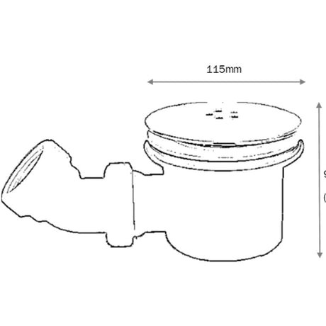 Astini Chrome 90mm Fast Flow Shower Waste