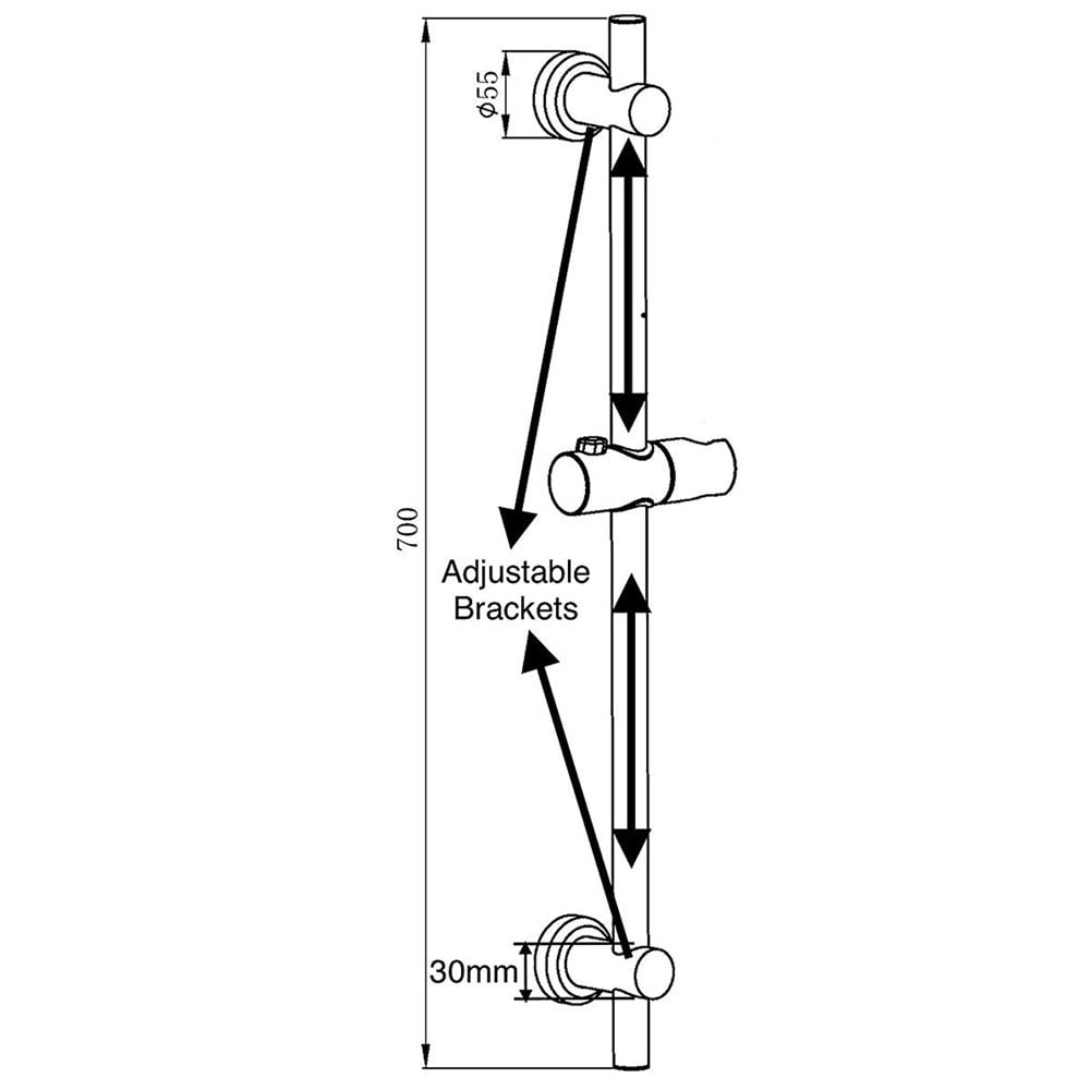 Astini Chrome Retro Fit Riser Rail