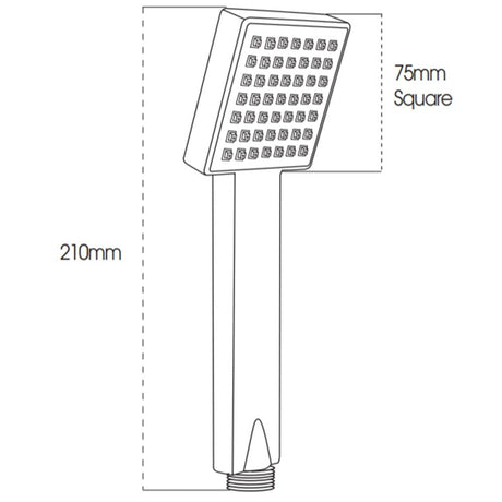 Astini Chrome Square Single Mode Shower Handset