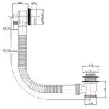 Astini Chrome Square Bath Filler, Sprung Waste & Overflow