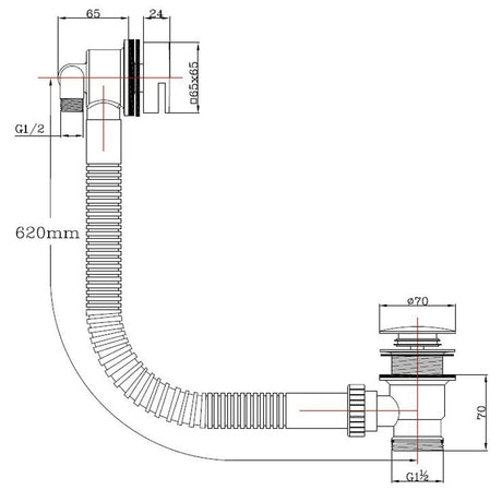 Astini Chrome Square Bath Filler, Sprung Waste & Overflow