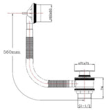 Astini Square Chrome Bath Overflow & Waste