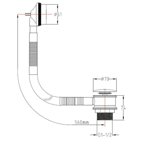 Astini Orca Black Round Bath Waste & Overflow