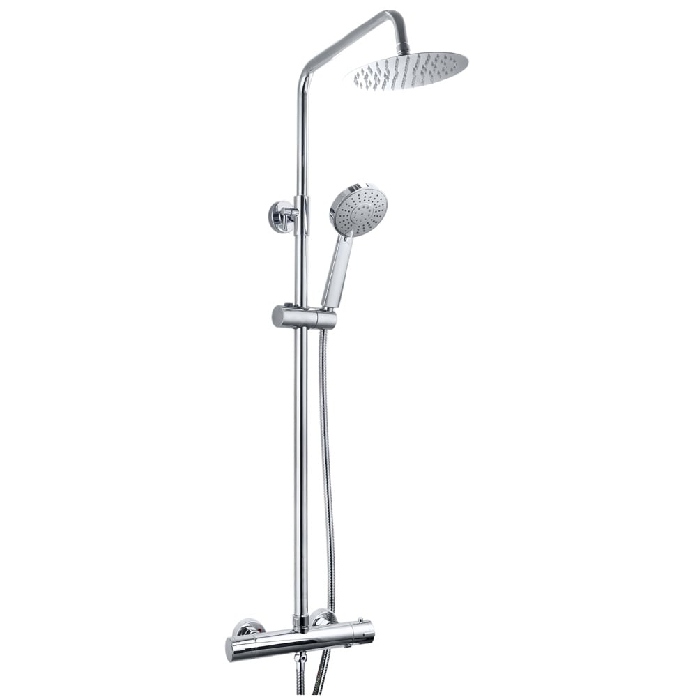 Astini Chrome Round Thermostatic Overhead Shower Kit & Handset