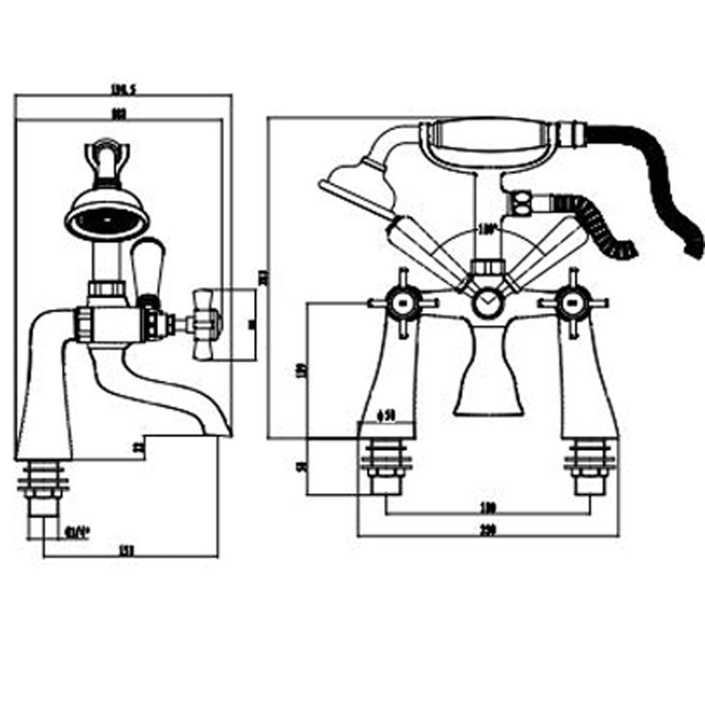 Astini Tenby Chrome Bathroom Bath Shower Mixer Tap TIS5053