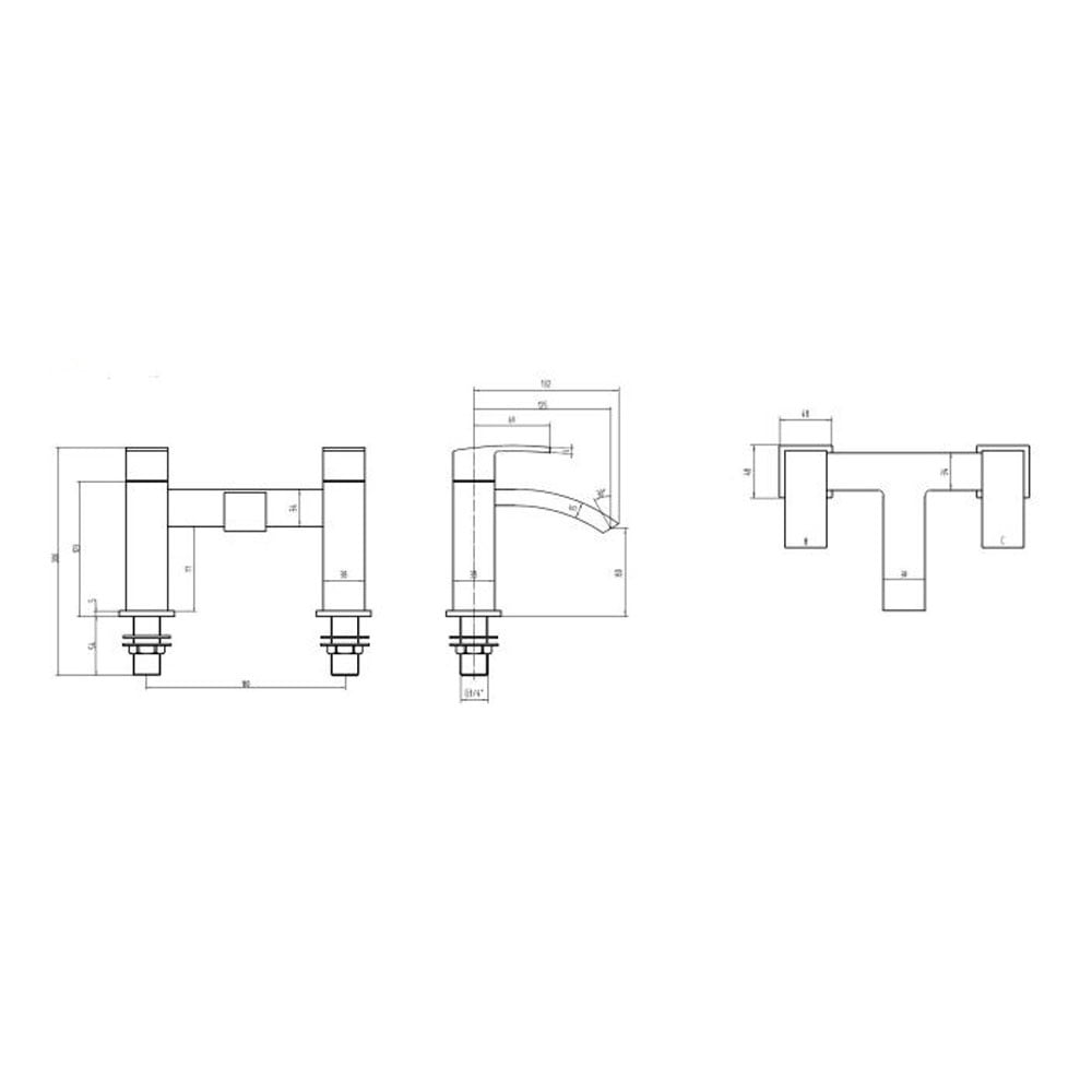 Astini Orca Black Bathroom Bath Mixer Tap TIS5062