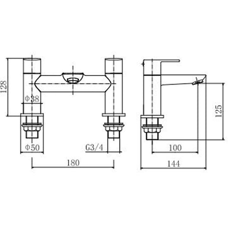 Astini Barmouth Chrome Bathroom Bath Mixer Tap TIS5069