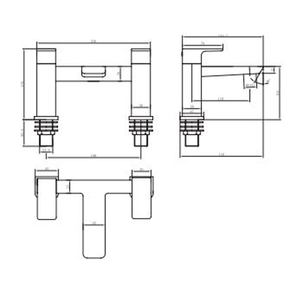 Astini Swansea Gunmetal Black Bathroom Bath Mixer Tap TIS5086