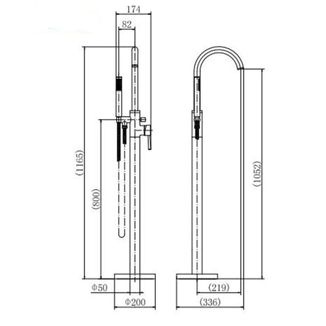 Astini Harlech Chrome Bathroom Freestanding Bath Shower Mixer Tap TIS5089