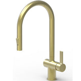 Astini Mayhill Single Lever Pull Out Kitchen Sink Mixer Tap with Brushed Brass Finish