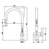 Astini Mayhill Single Lever Pull Out Kitchen Sink Mixer Tap with Brushed Brass Finish