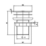 Astini Black Click Clack Basin Waste Unslotted TIS5094
