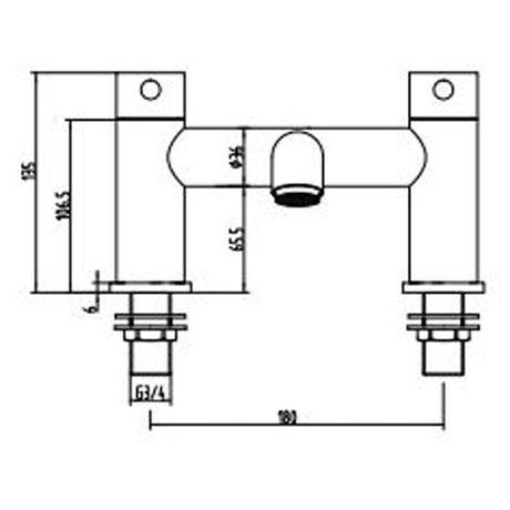 Astini Chepstow Chrome Bathroom Bath Filler Tap TIS5105