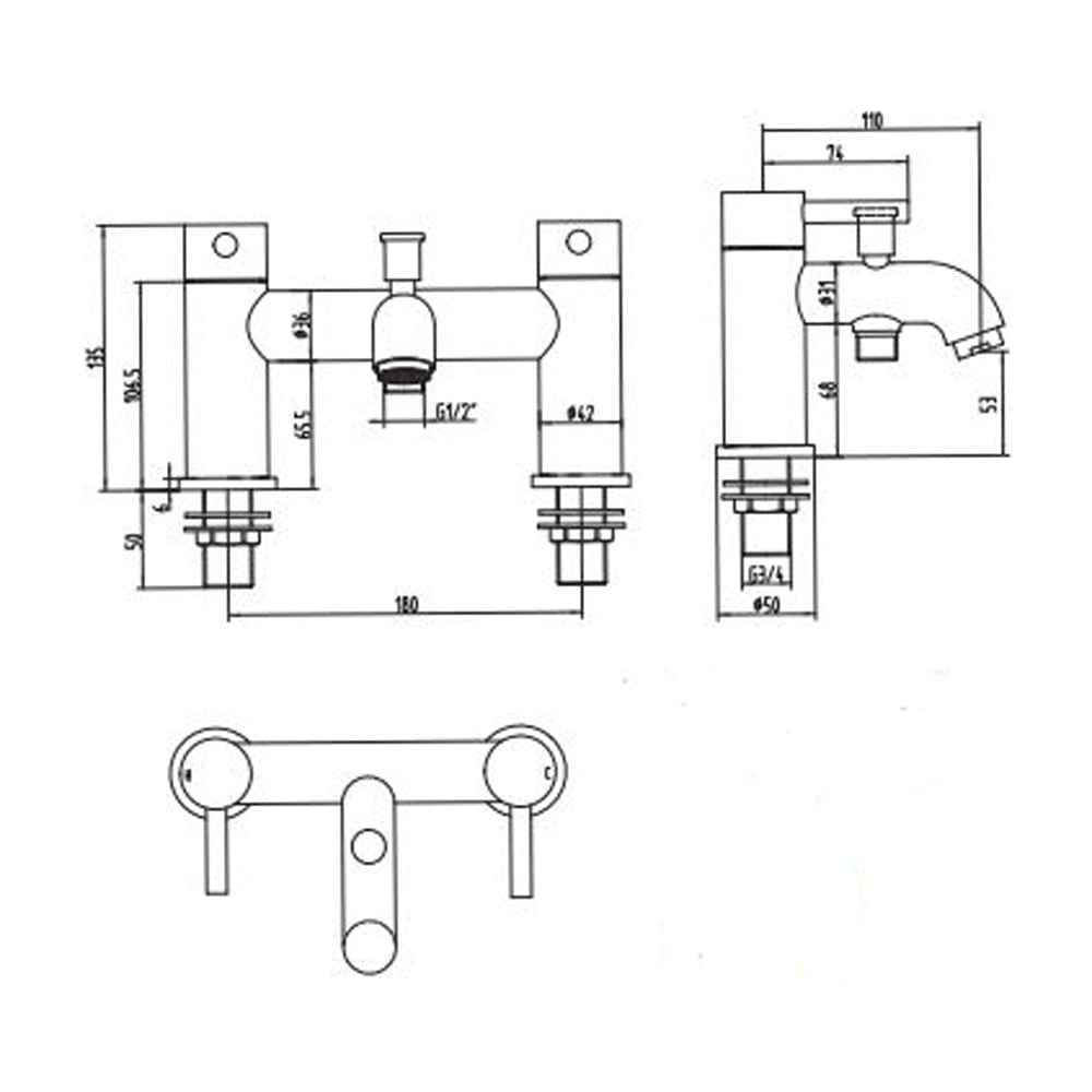 Astini Chepstow Chrome Bathroom Bath Mixer Tap TIS5106