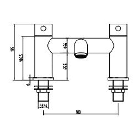 Astini Chepstow Black Gunmetal Bathroom Bath Filler Tap TIS5113