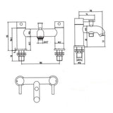 Astini Chepstow Black Gunmetal Bathroom Bath Shower Mixer Tap TIS5114