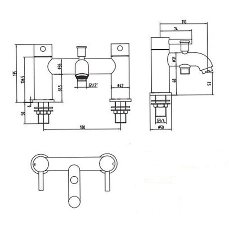 Astini Chepstow Black Gunmetal Bathroom Bath Shower Mixer Tap TIS5114