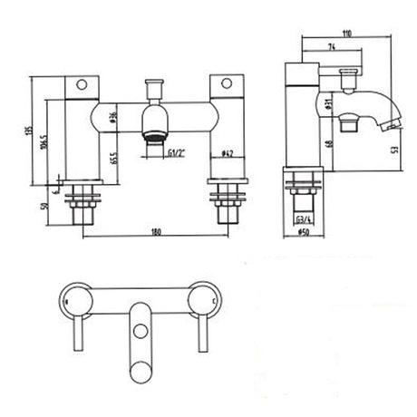 Astini Chepstow Brushed Brass Bathroom Bath Shower Mixer Tap TIS5118