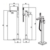 Astini Swansea Orca Black Bathroom Freestanding Bath Shower Mixer Tap TIS5119