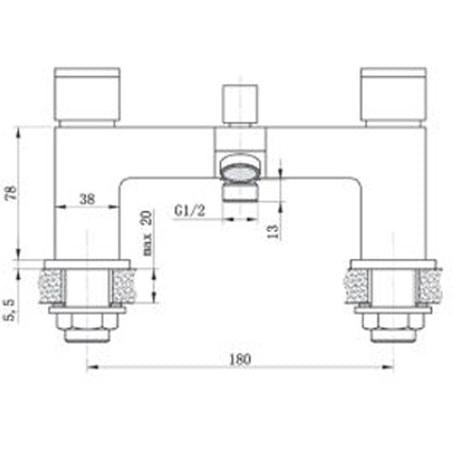 Astini Raglan Modern Chrome Bathroom Bath Mixer Tap TIS5006
