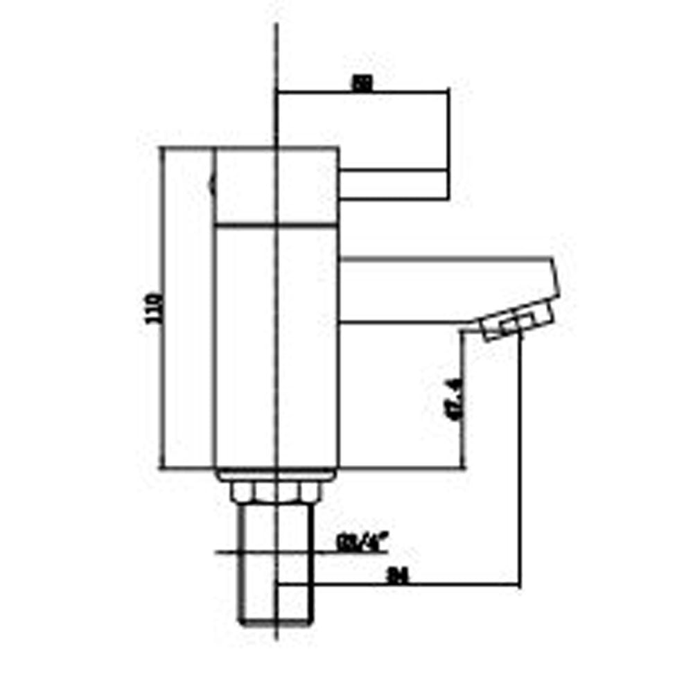 Astini Newport Chrome 3/4" Square Bathroom Basin Mixer Tap TIS5024