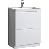 Astini Naples Smile White Floor Standing 600mm Two Drawer Vanity Unit