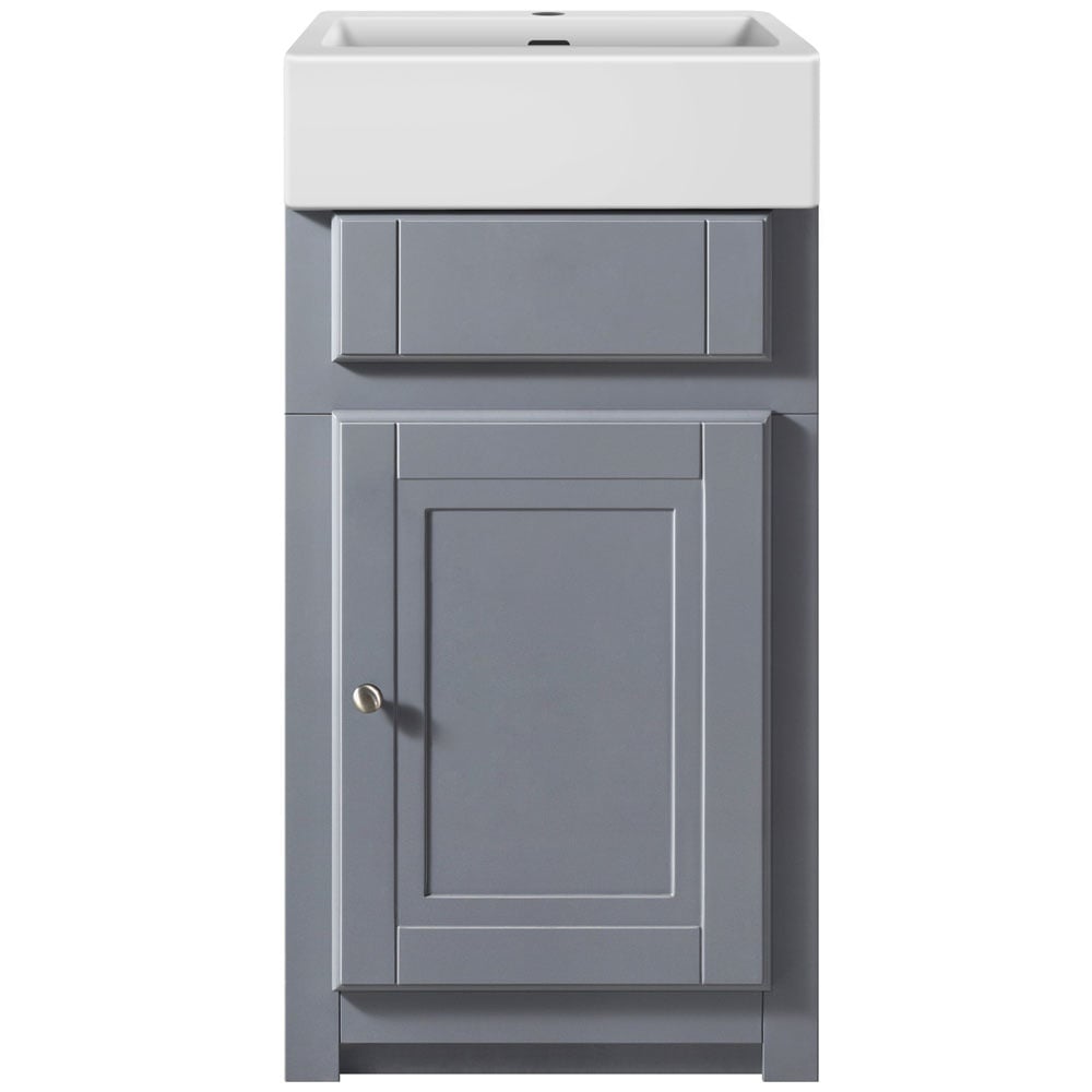 Astini Tenby Grey Traditional 445mm Belfast Cloakroom Vanity Unit